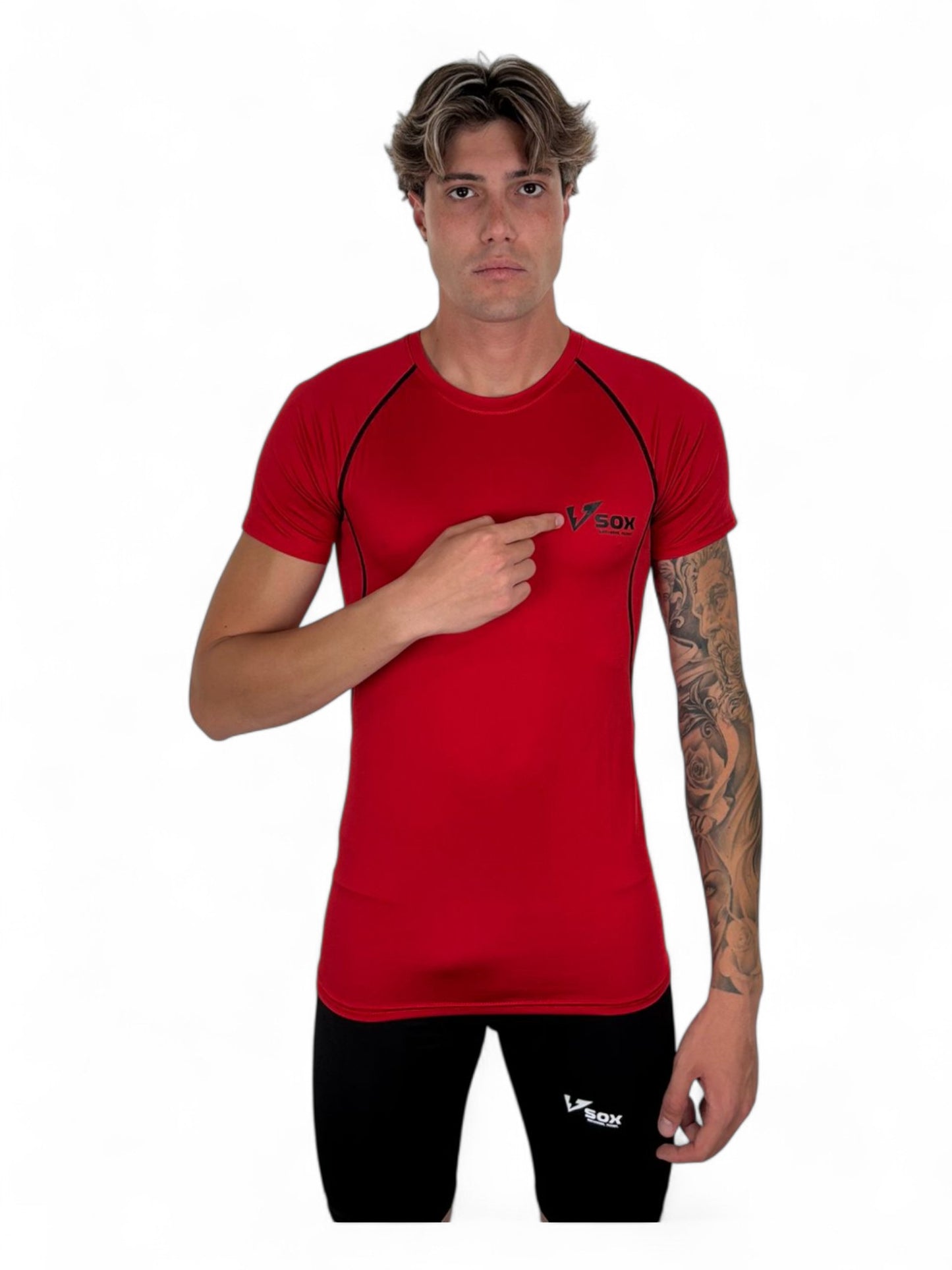 MAGLIA TERMICA MANICA CORTA ROSSA