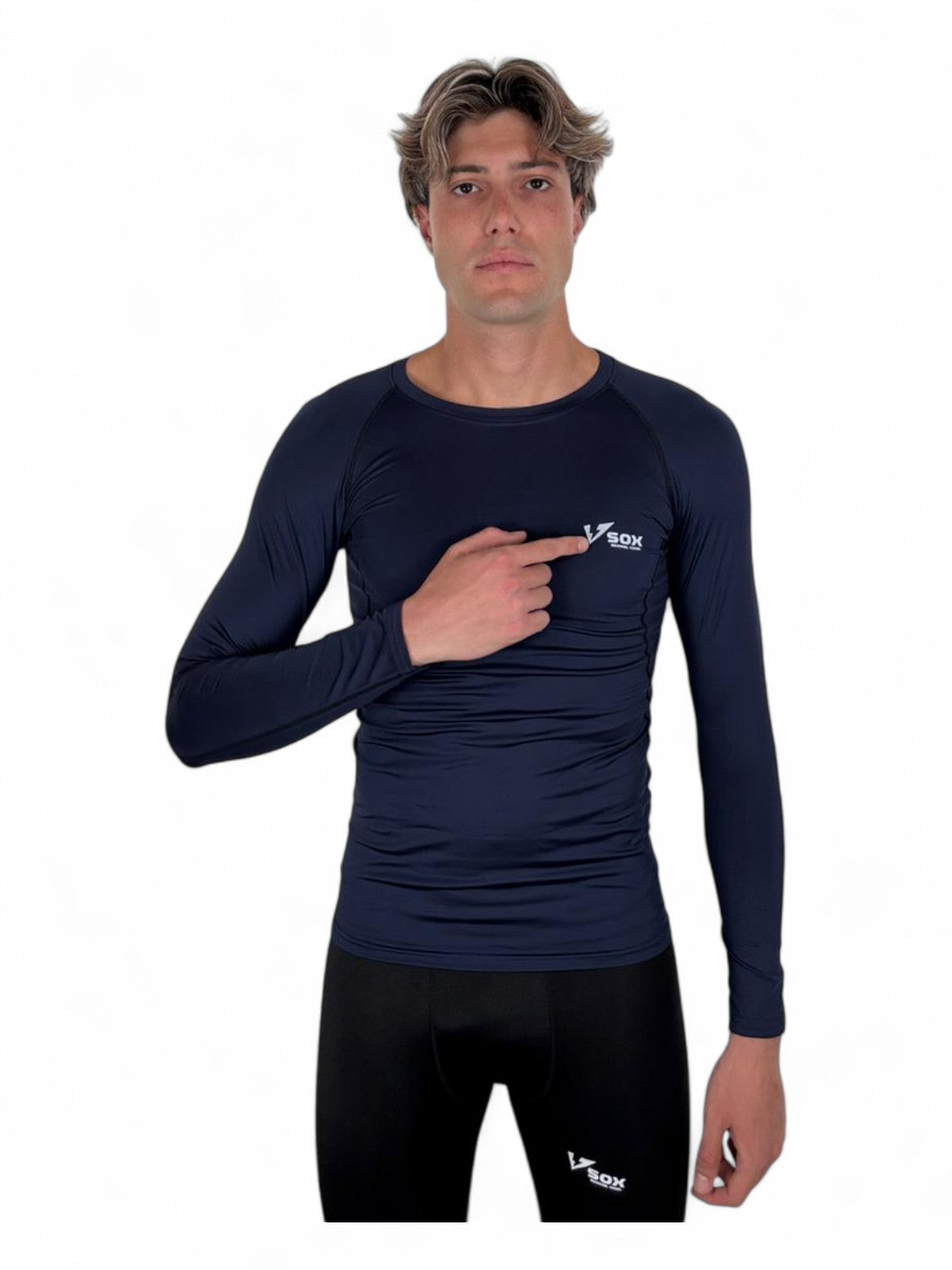 MAGLIA TERMICA MANICA LUNGA BLU SCURO