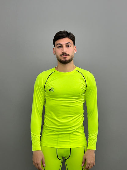MAGLIA TERMICA MANICA LUNGA GIALLO FLUO