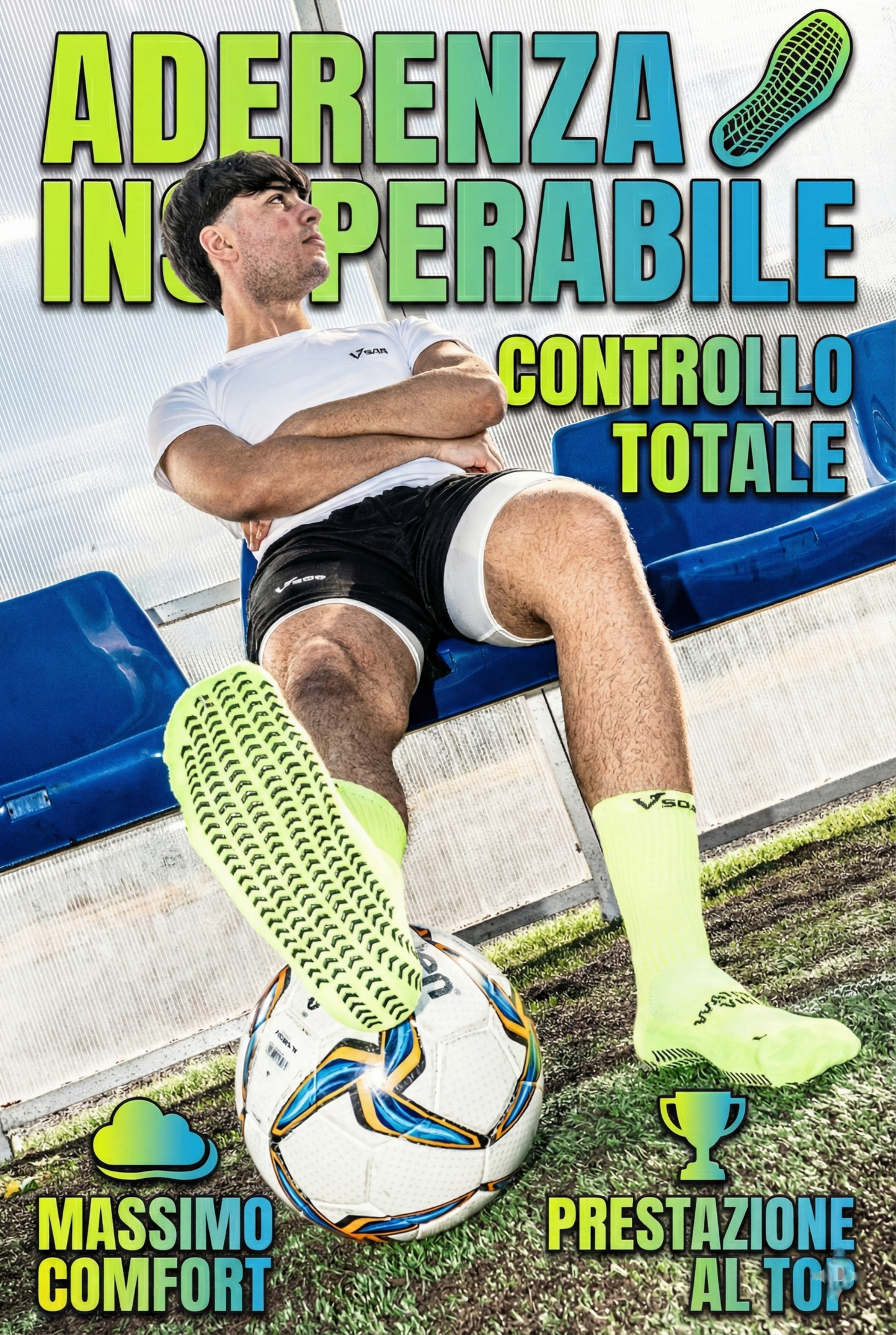 CALZE GRIP VSOX “VICTORY” GIALLO FLUO