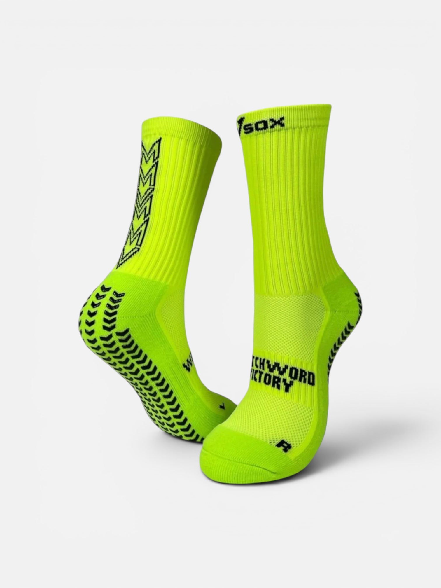 VSOX “VICTORY” FLUORESCENT YELLOW GRIP SOCKS