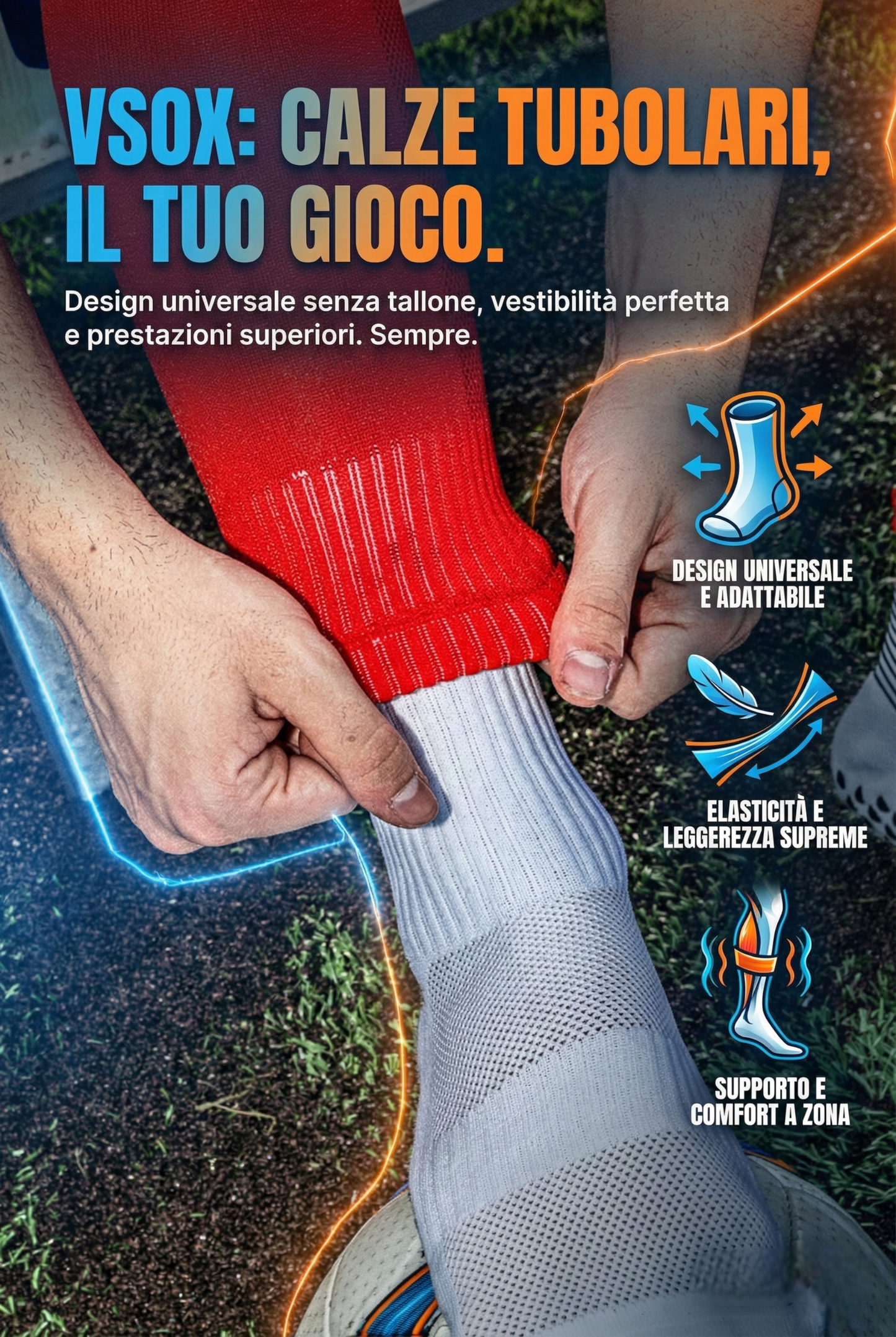 CALZE TUBOLARI ROSSE