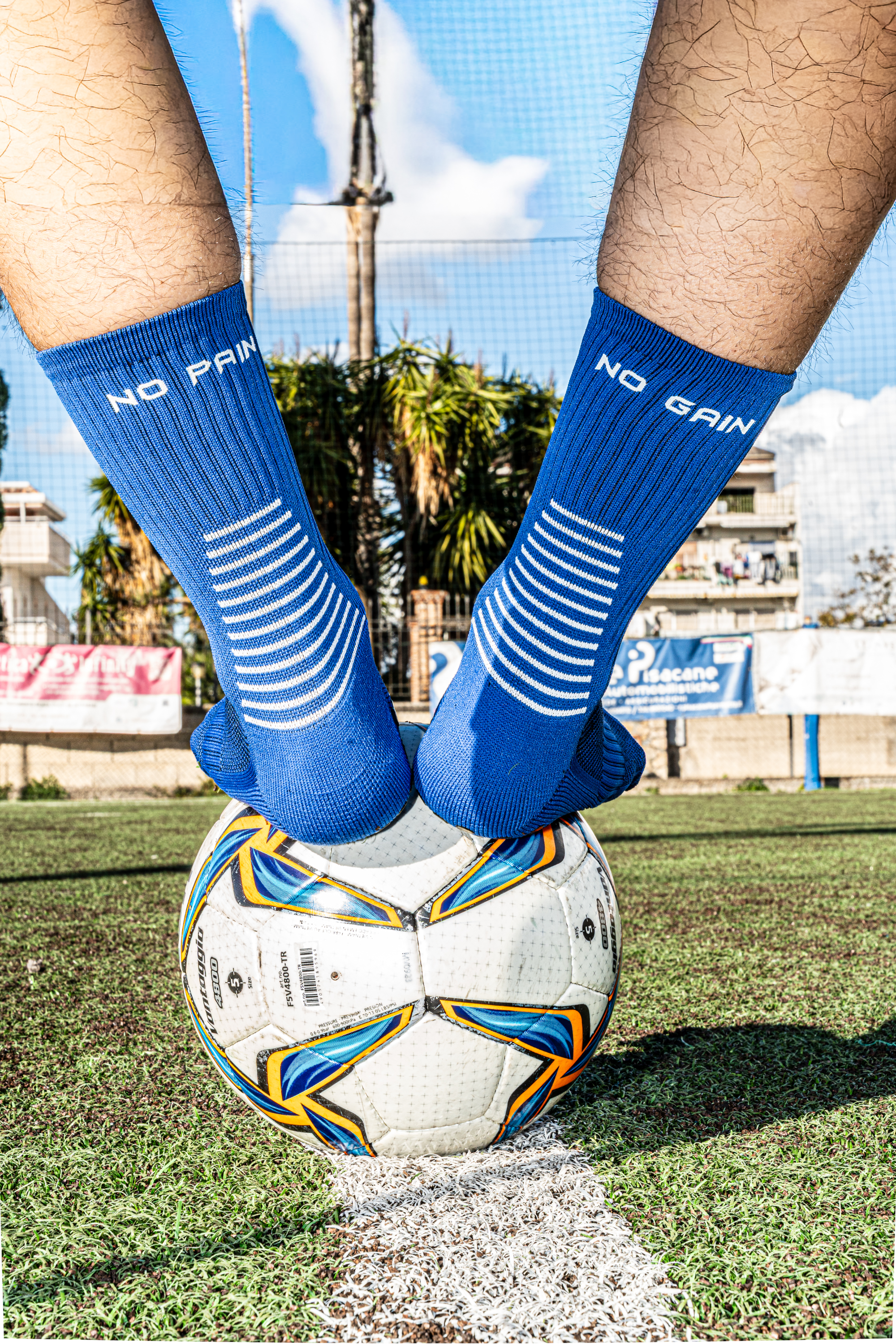 CALZE GRIP VSOX “ NO PAIN NO GAIN” BLU CHIARO