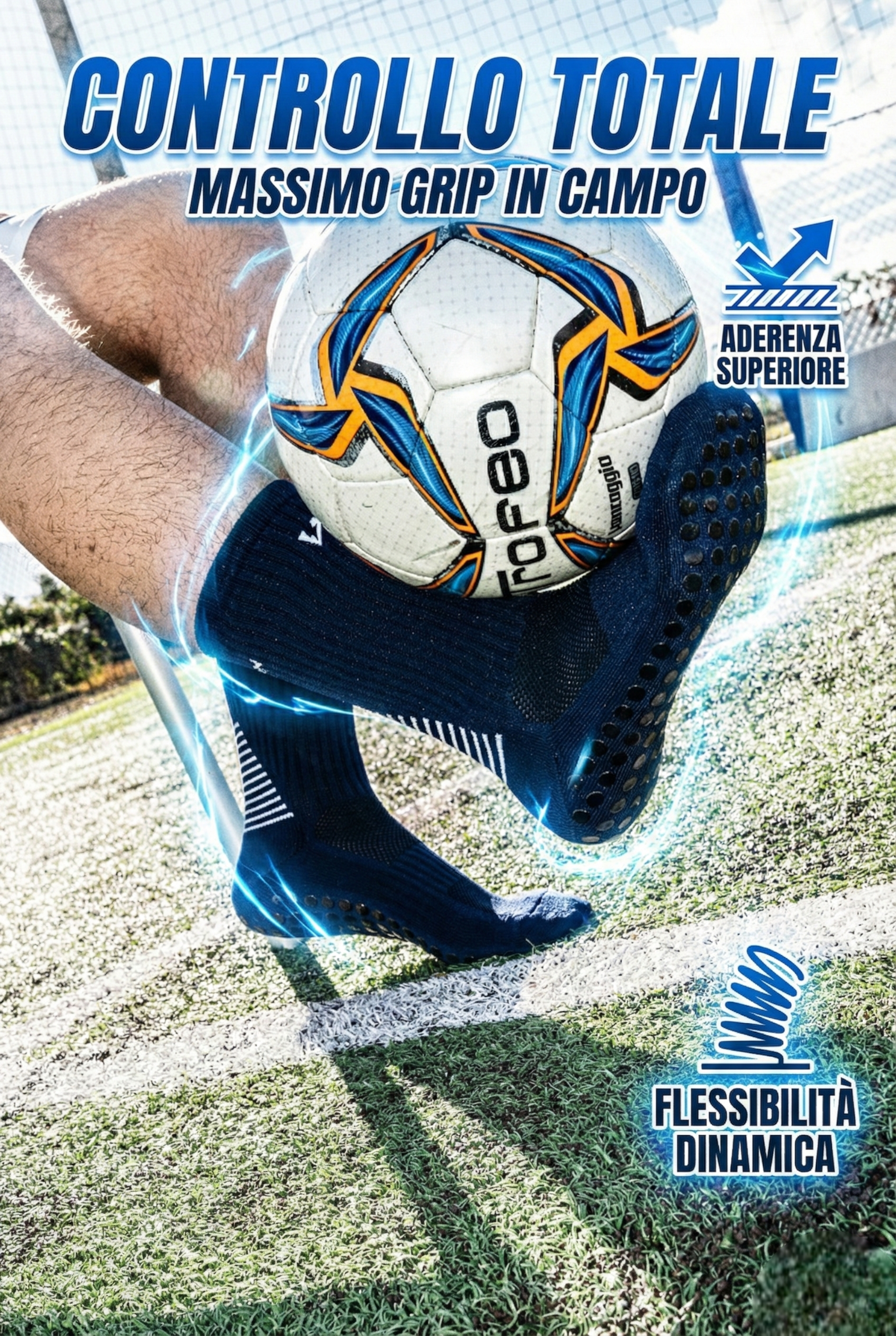 VSOX “NO PAIN NO GAIN” GRIP SOCKS DARK BLUE