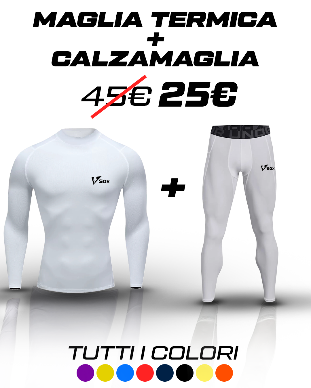 KIT MAGLIA TERMICA MANICHE LUNGHE + CALZAMAGLIA