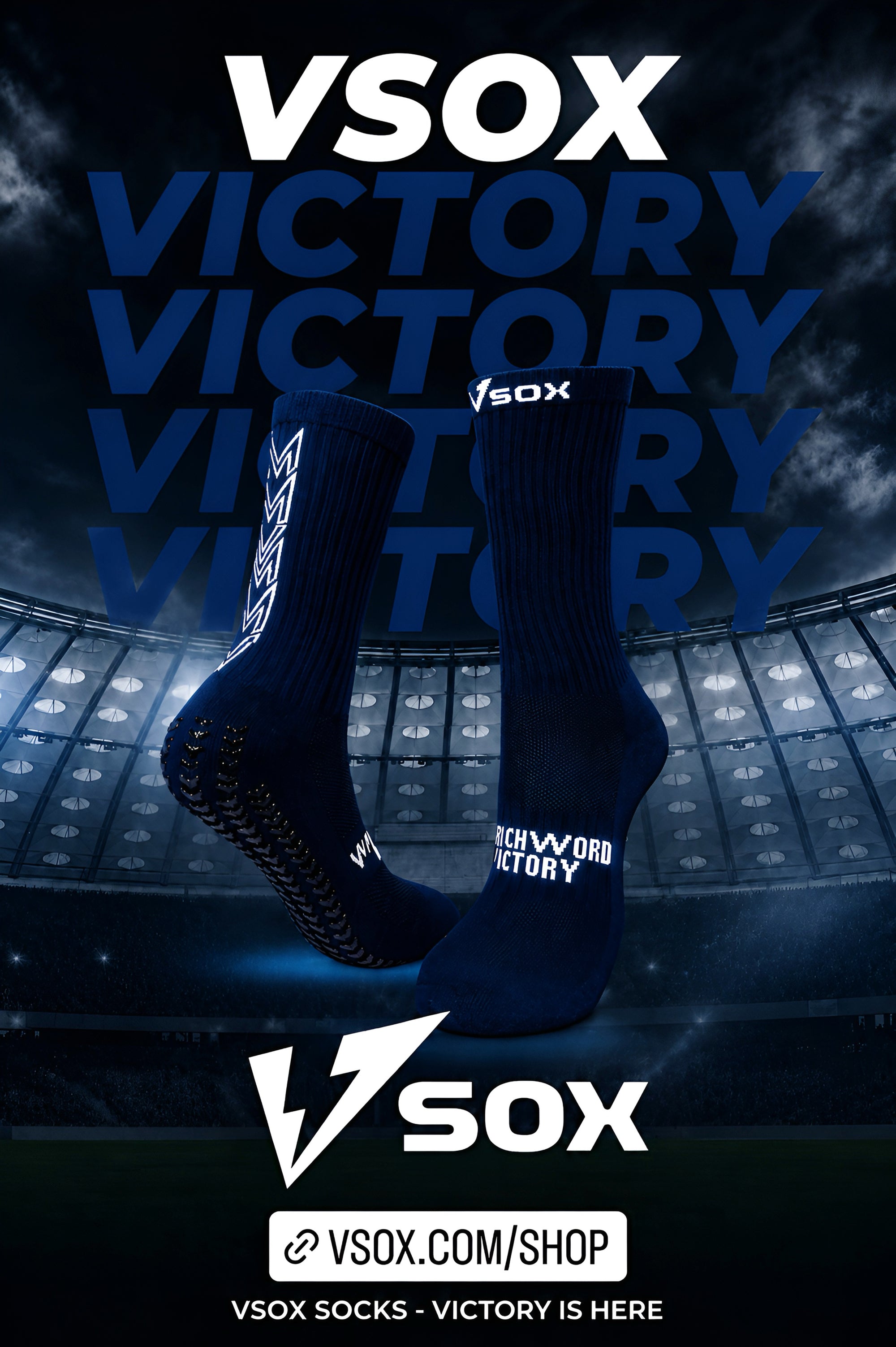 VSOX “VICTORY” GRIP SOCKS DARK BLUE