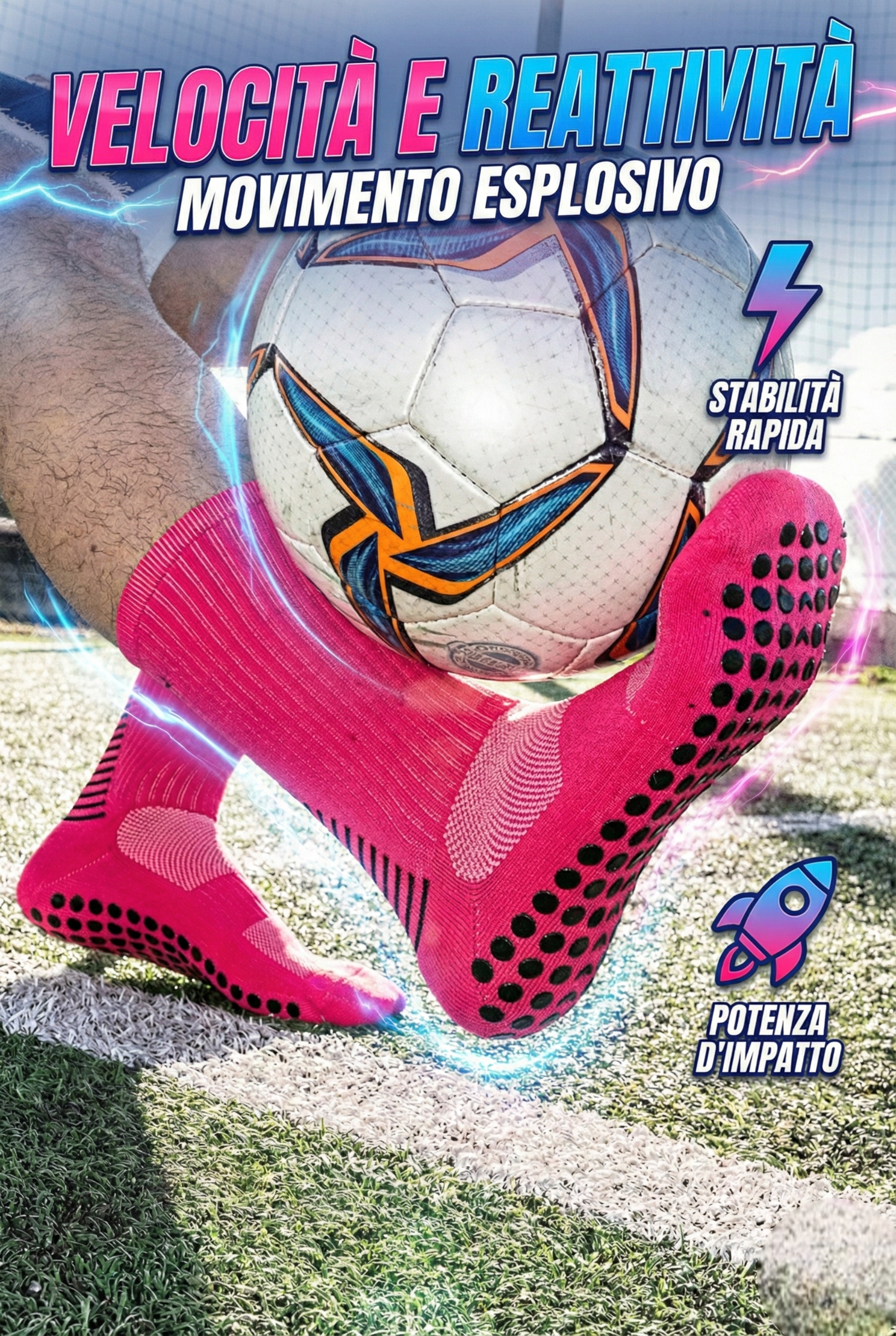 CALZE GRIP VSOX “ NO PAIN NO GAIN” ROSA