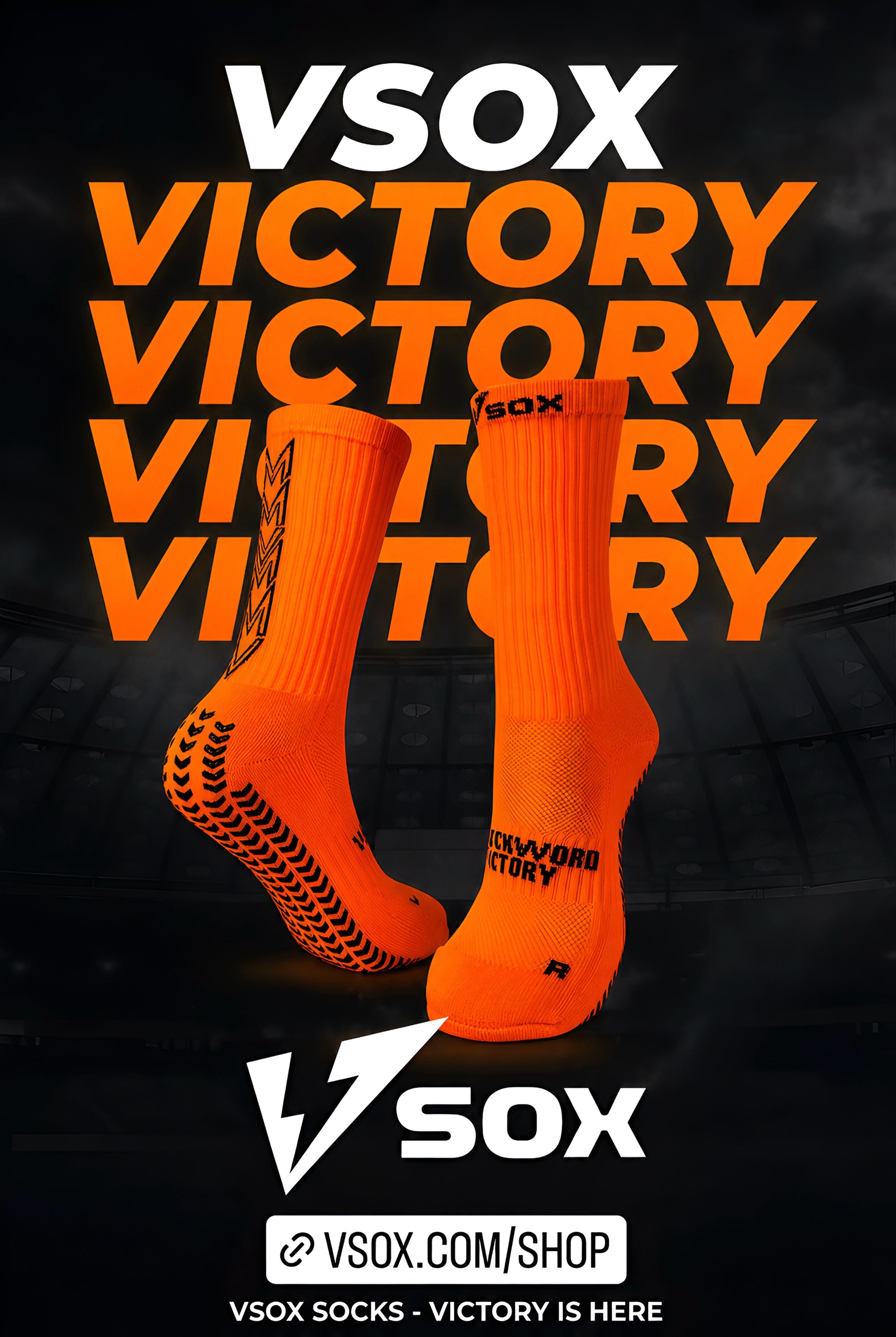 VSOX “VICTORY” ORANGE GRIP SOCKS