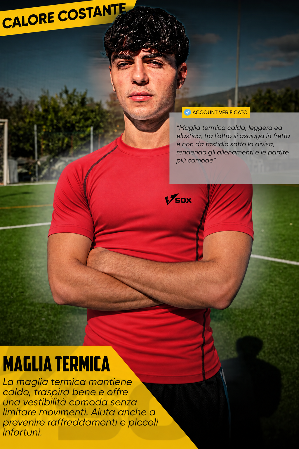 MAGLIA TERMICA MANICA CORTA ROSSA