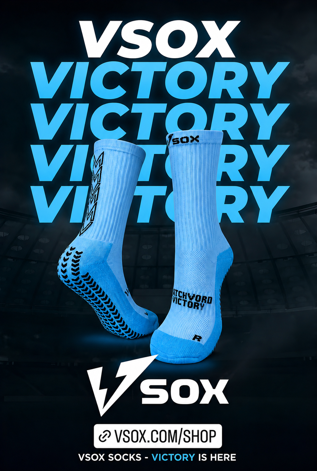 VSOX “VICTORY” GRIP SOCKS BLUE