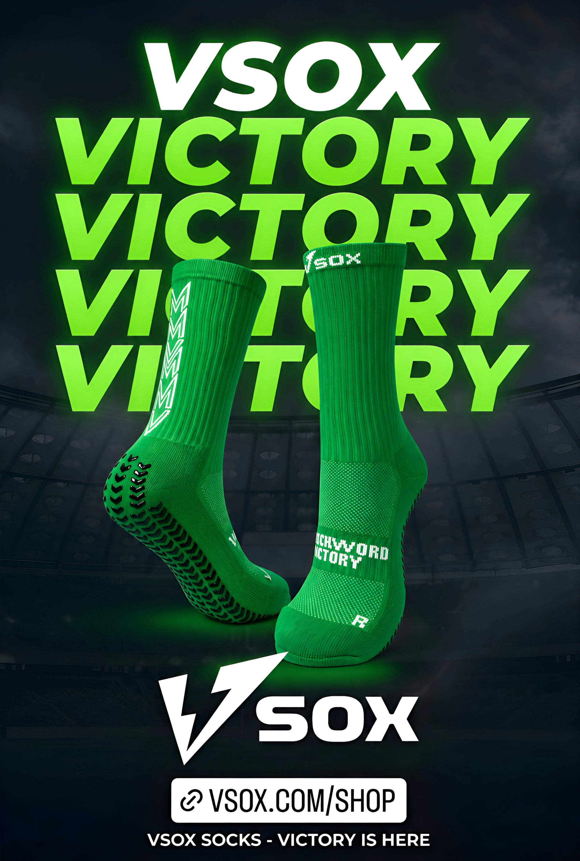 VSOX “VICTORY” GREEN GRIP SOCKS