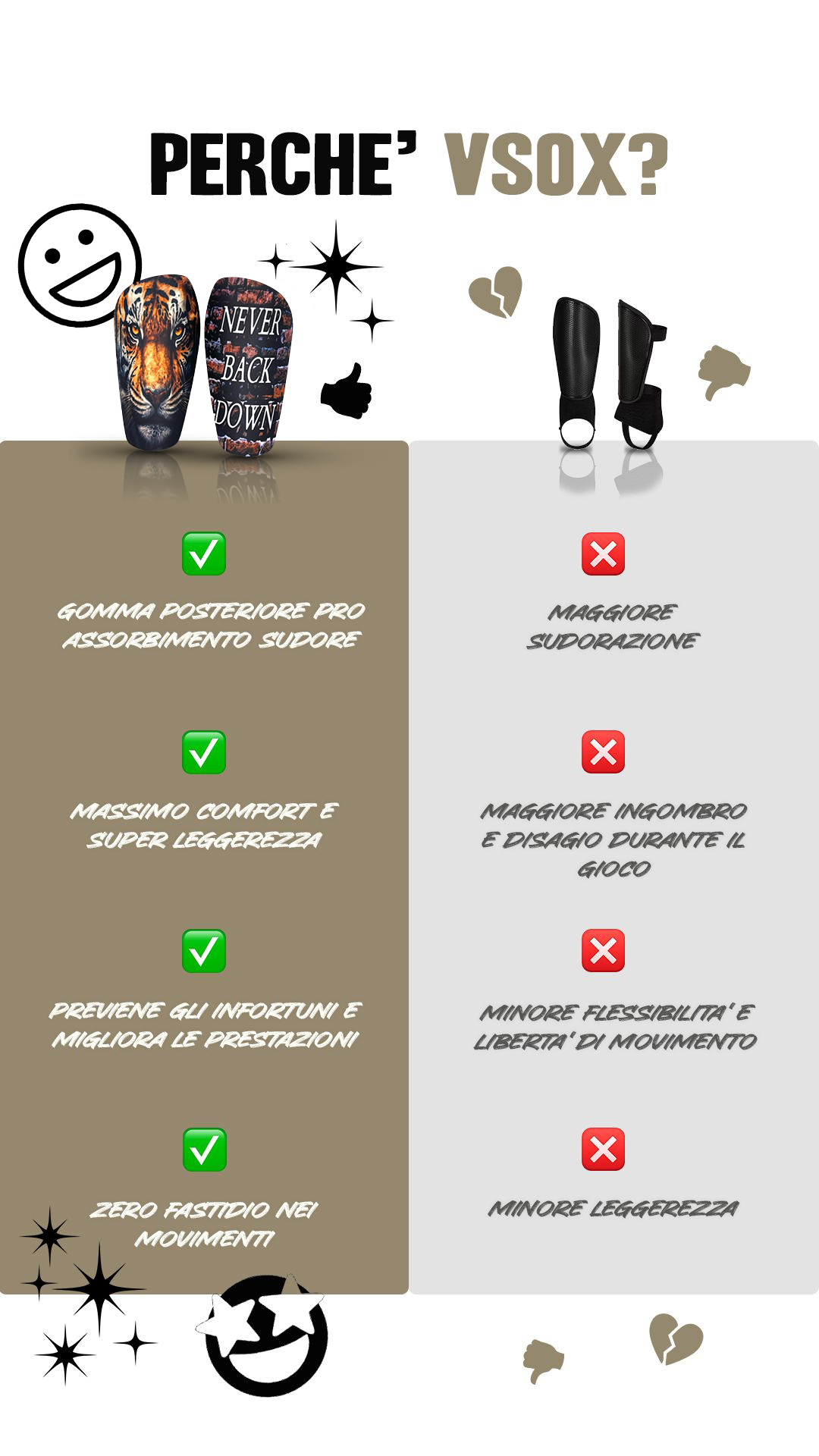 PARASTINCHI MODELLO PRO SLIM “NEVER BACK DOWN''