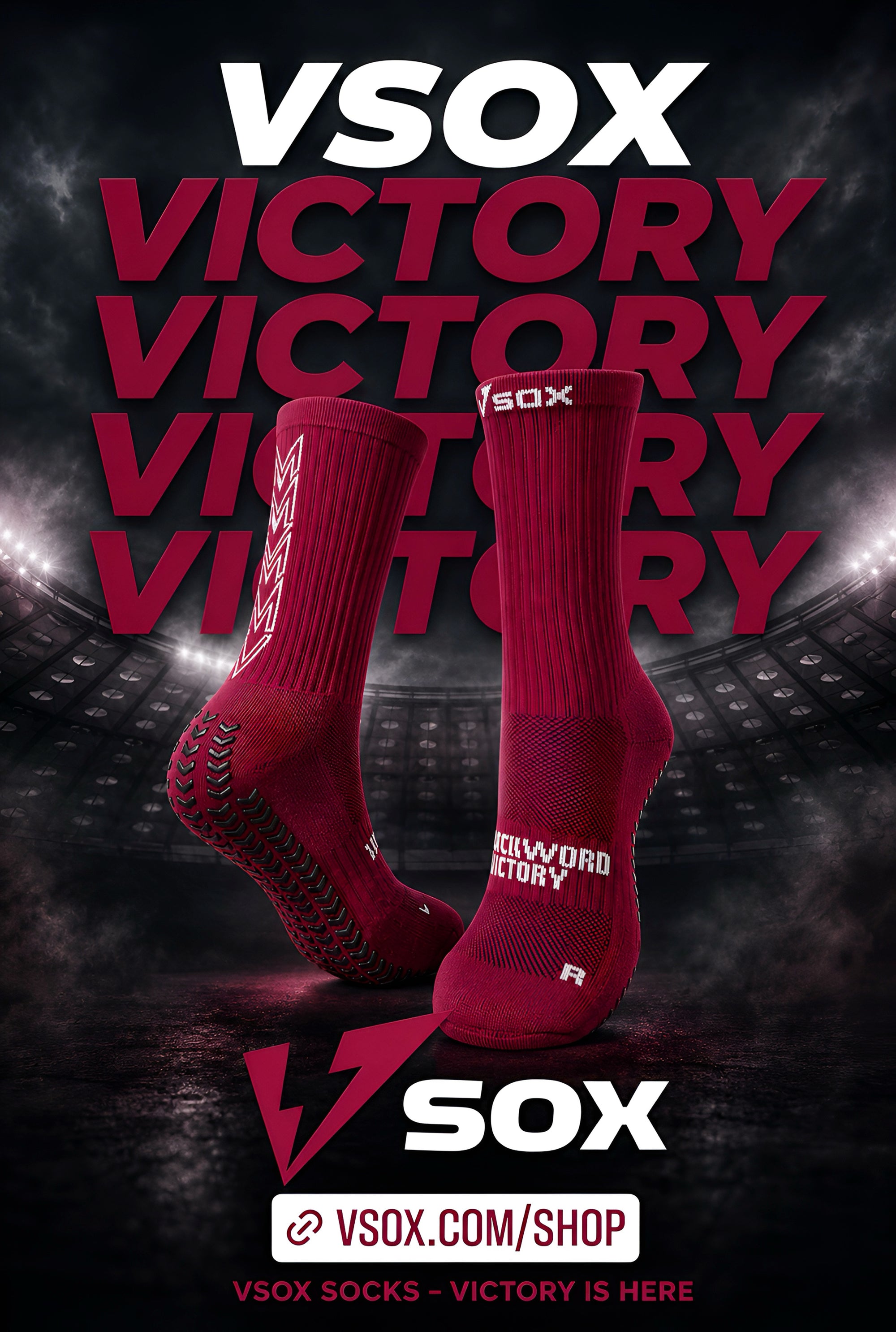 GRIP SOCKS VSOX “VICTORY” BORDEAUX