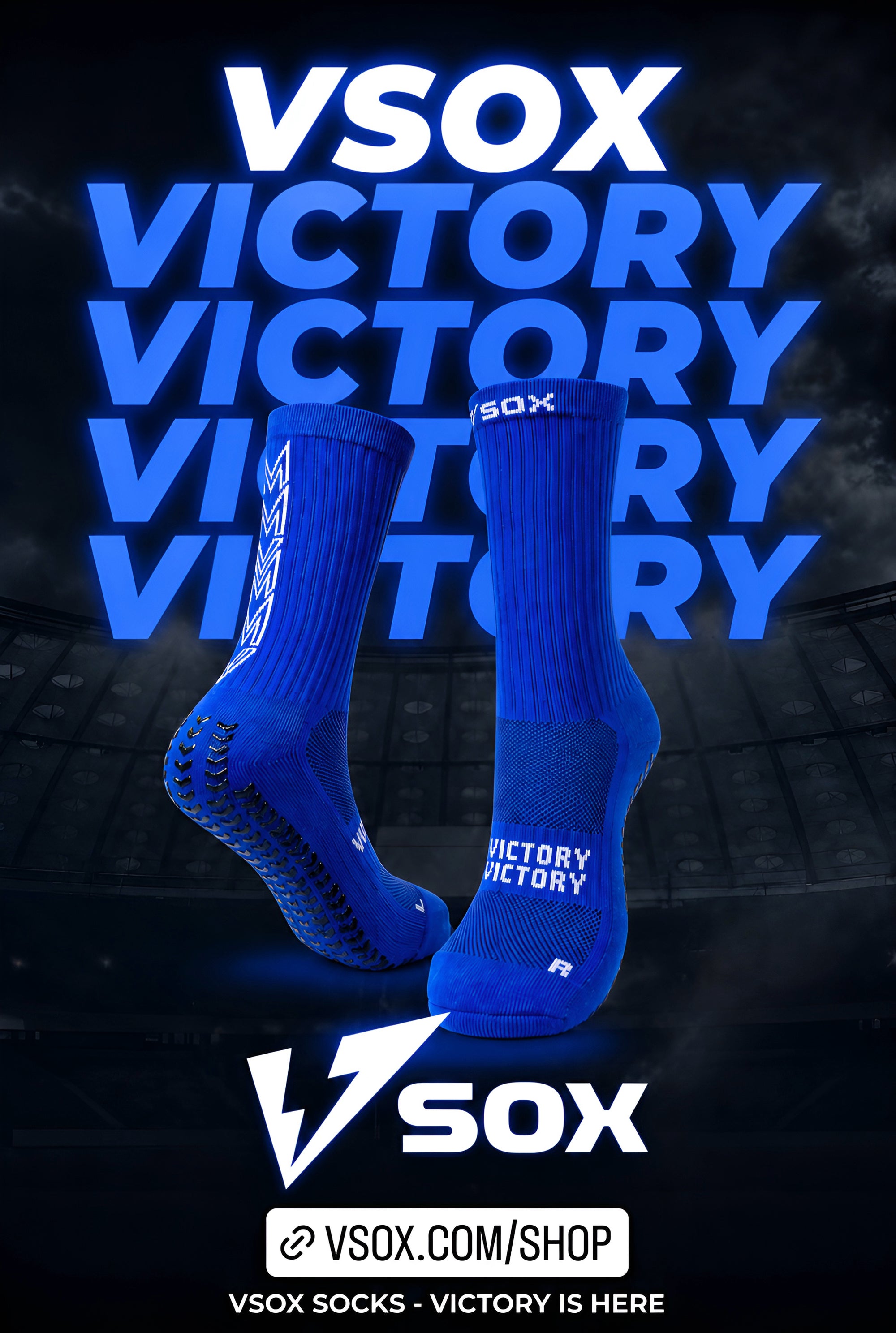 VSOX “VICTORY” LIGHT BLUE GRIP SOCKS