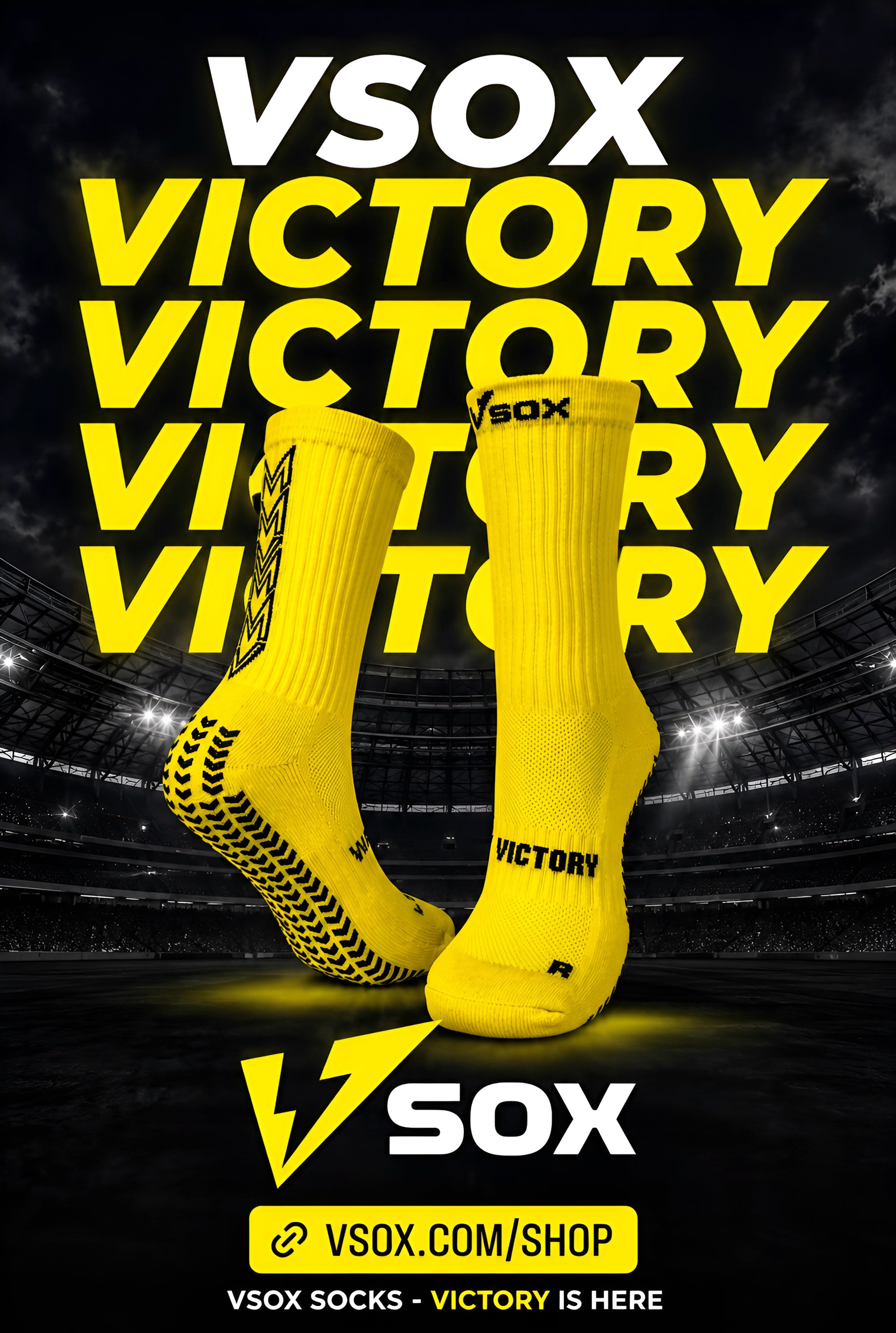 VSOX “VICTORY” YELLOW GRIP SOCKS