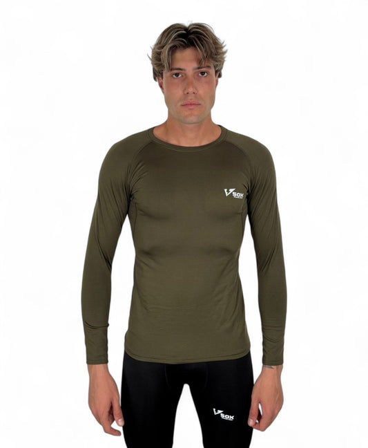 GREEN LONG SLEEVE THERMAL SHIRT