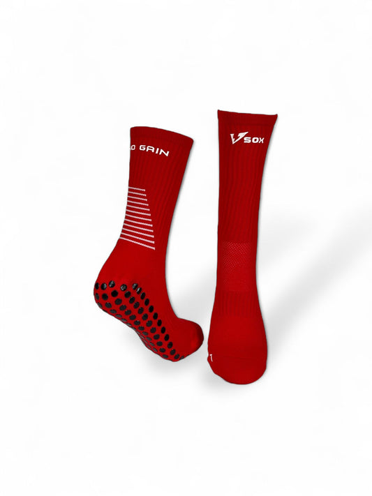 VSOX “NO PAIN NO GAIN” RED GRIP SOCKS