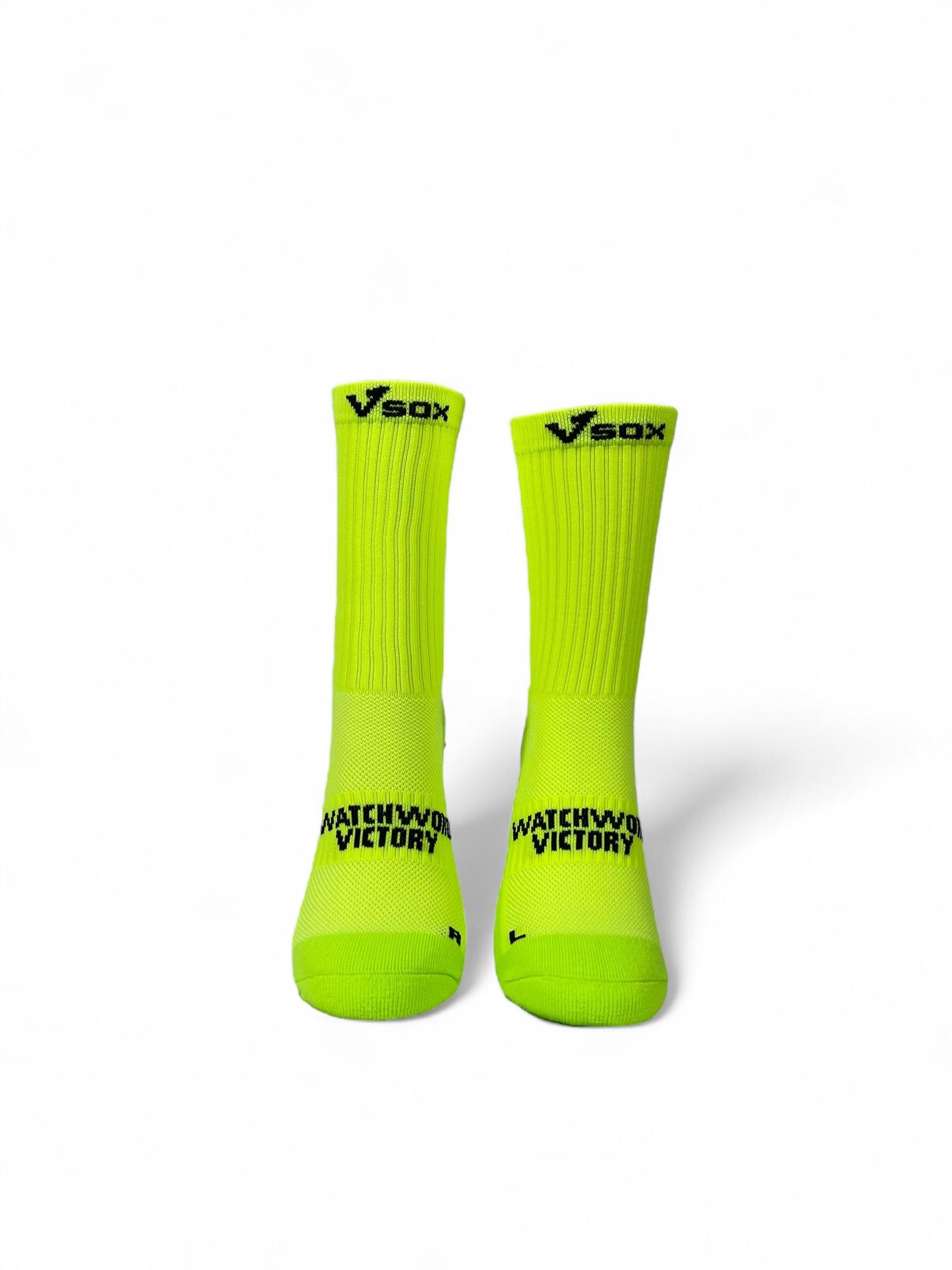 VSOX “VICTORY” FLUORESCENT YELLOW GRIP SOCKS