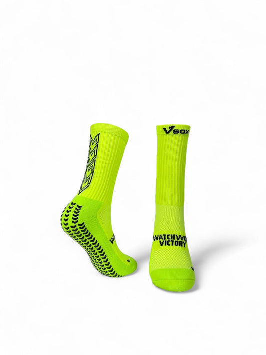 VSOX “VICTORY” FLUORESCENT YELLOW GRIP SOCKS