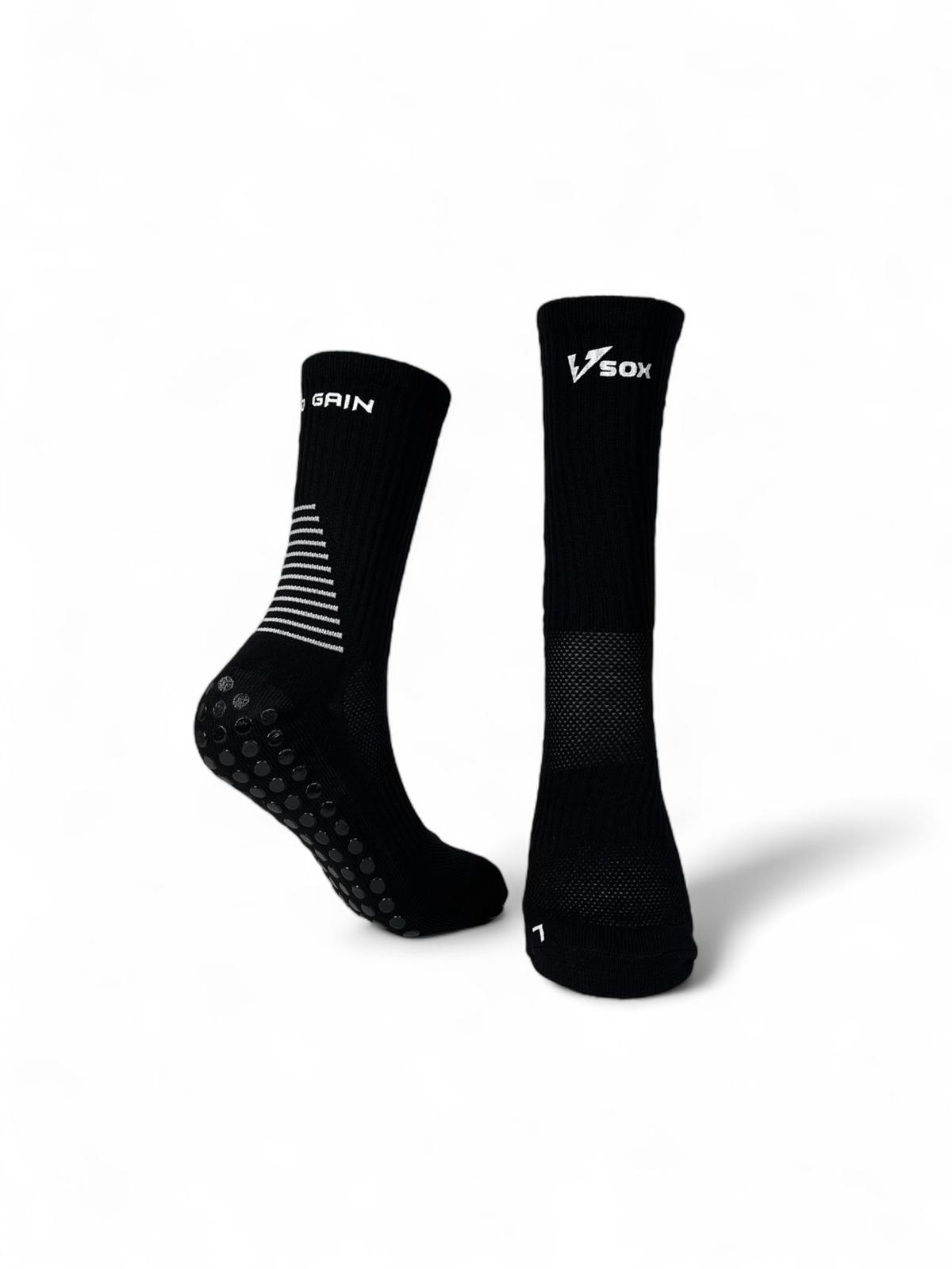 VSOX “NO PAIN NO GAIN” GRIP SOCKS BLACK