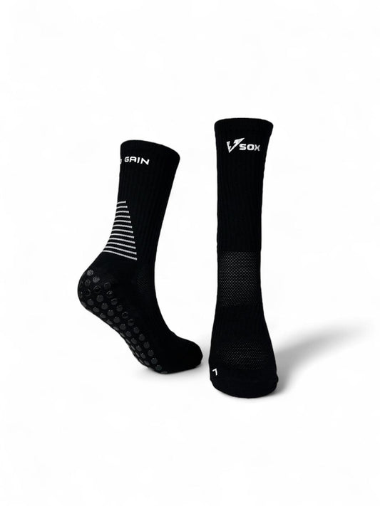 VSOX “NO PAIN NO GAIN” GRIP SOCKS BLACK