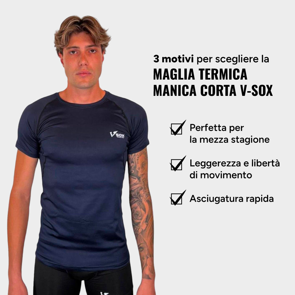 MAGLIA TERMICA MANICA CORTA BLU SCURO