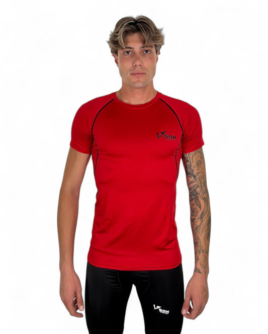 RED SHORT SLEEVE THERMAL SHIRT