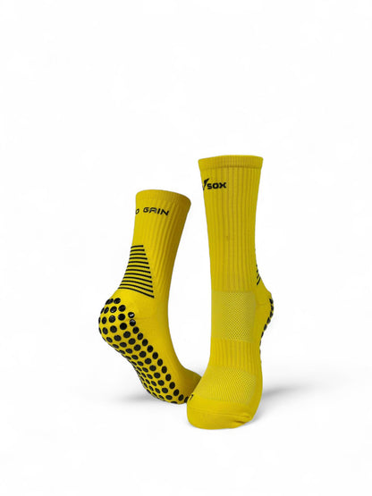 CALZE GRIP VSOX“ NO PAIN NO GAIN” GIALLE – V-SOX