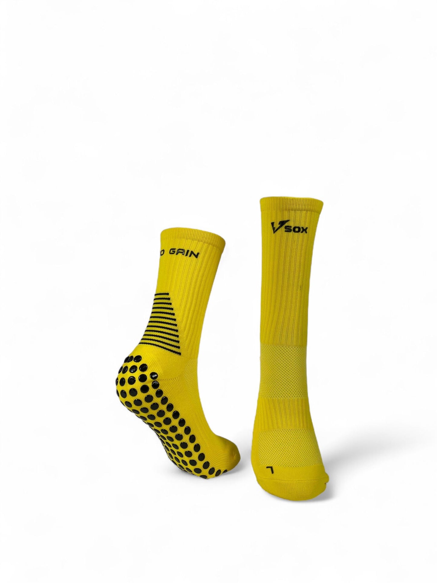 VSOX “NO PAIN NO GAIN” YELLOW GRIP SOCKS