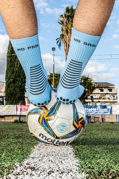 CALZE GRIP VSOX “ NO PAIN NO GAIN” AZZURRE