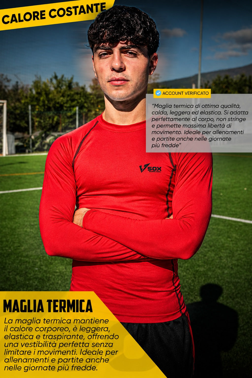 MAGLIA TERMICA MANICA LUNGA ROSSA