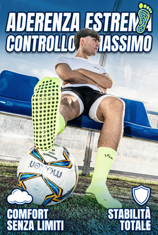 CALZE GRIP VSOX “ NO PAIN NO GAIN” GIALLE FLUO