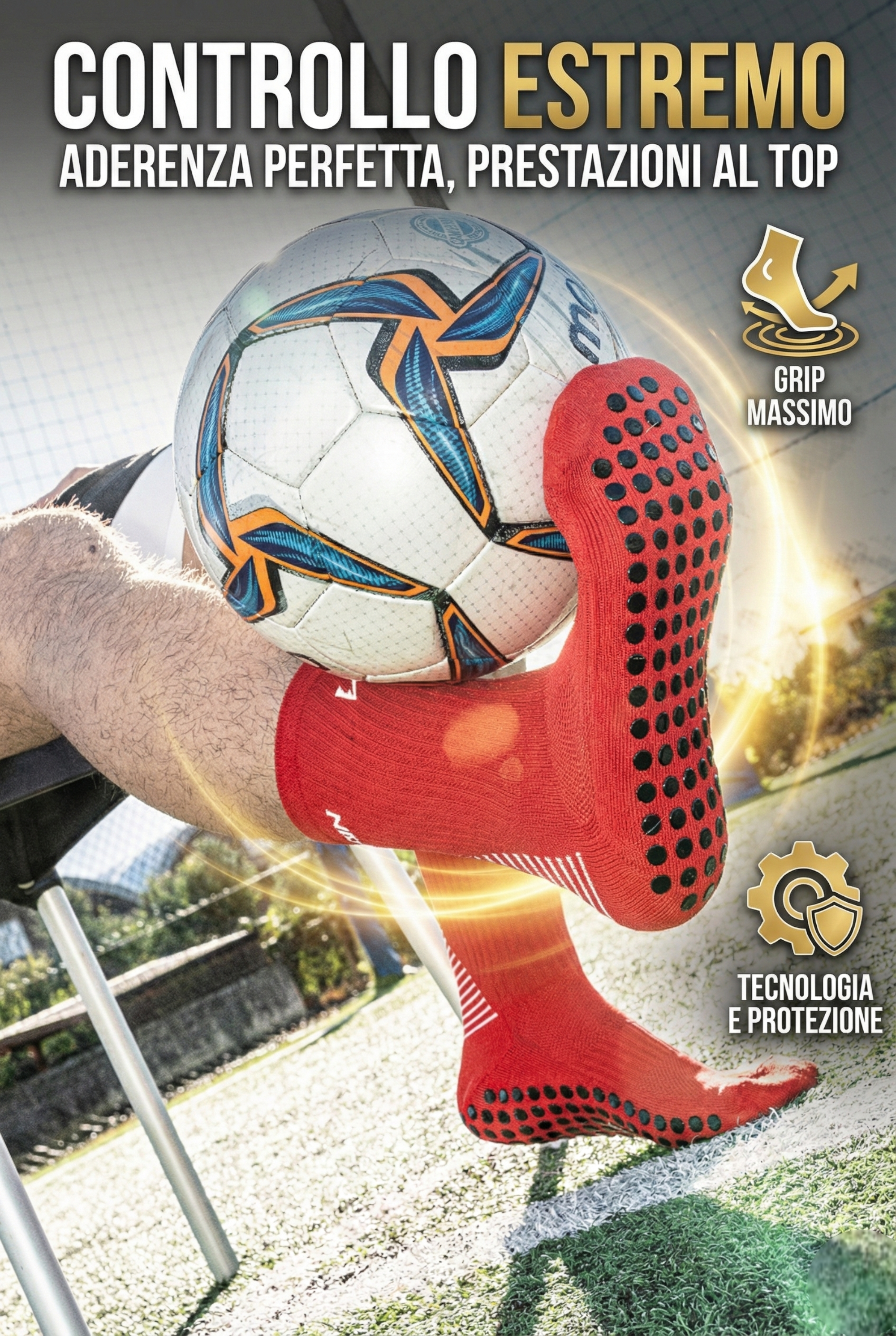 CALZE GRIP VSOX “ NO PAIN NO GAIN” ROSSE