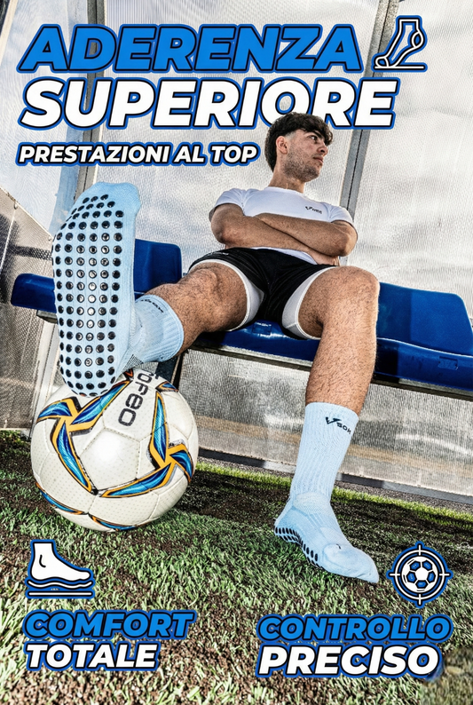 CALZE GRIP VSOX “ NO PAIN NO GAIN” AZZURRE