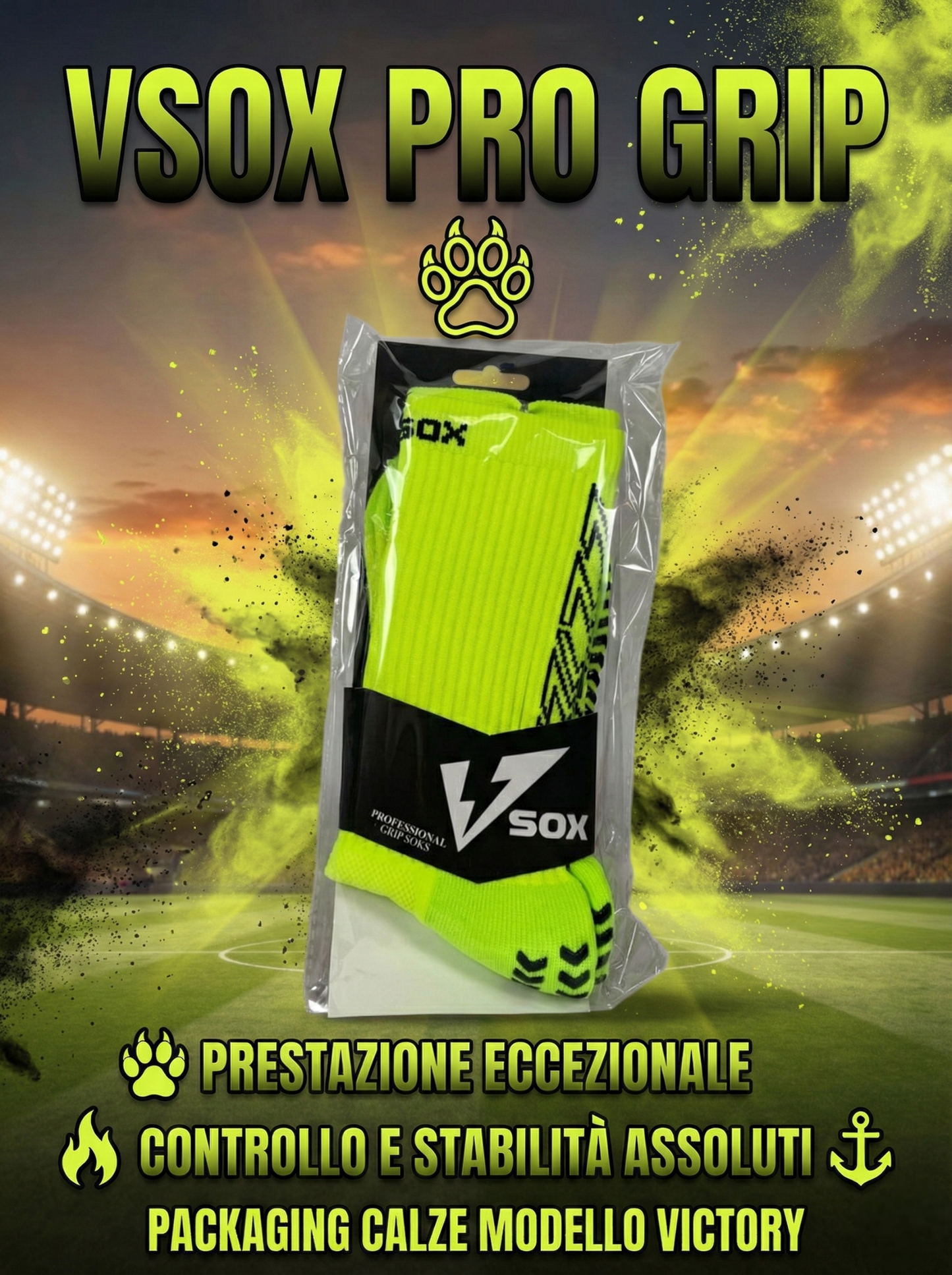 CALZE GRIP VSOX “VICTORY” GIALLO FLUO