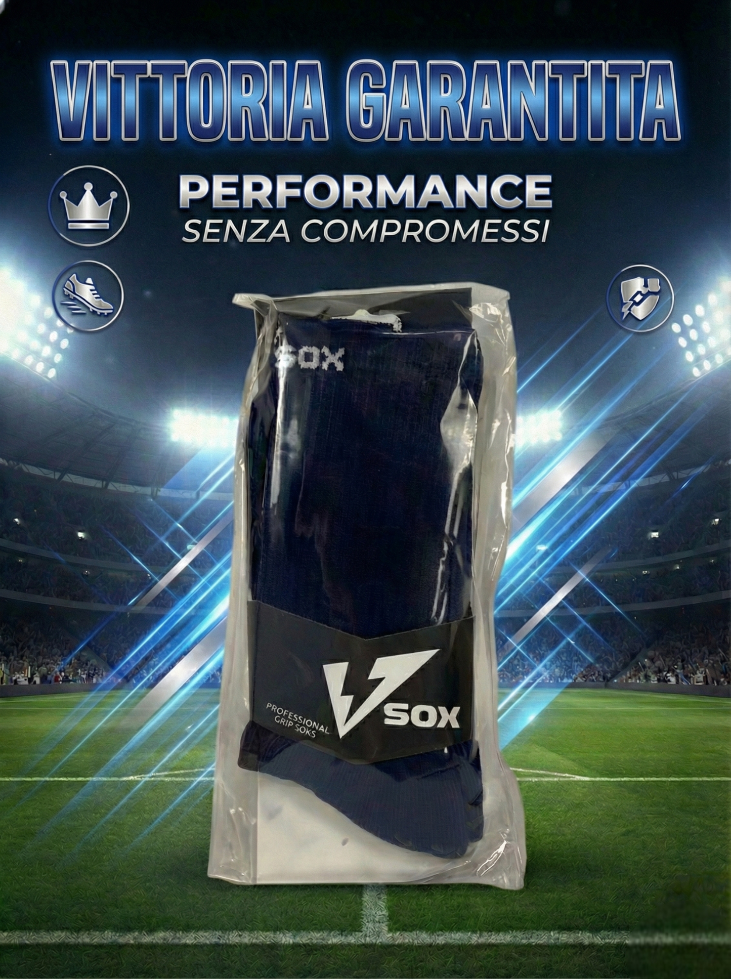 CALZE GRIP VSOX “VICTORY” BLU SCURO