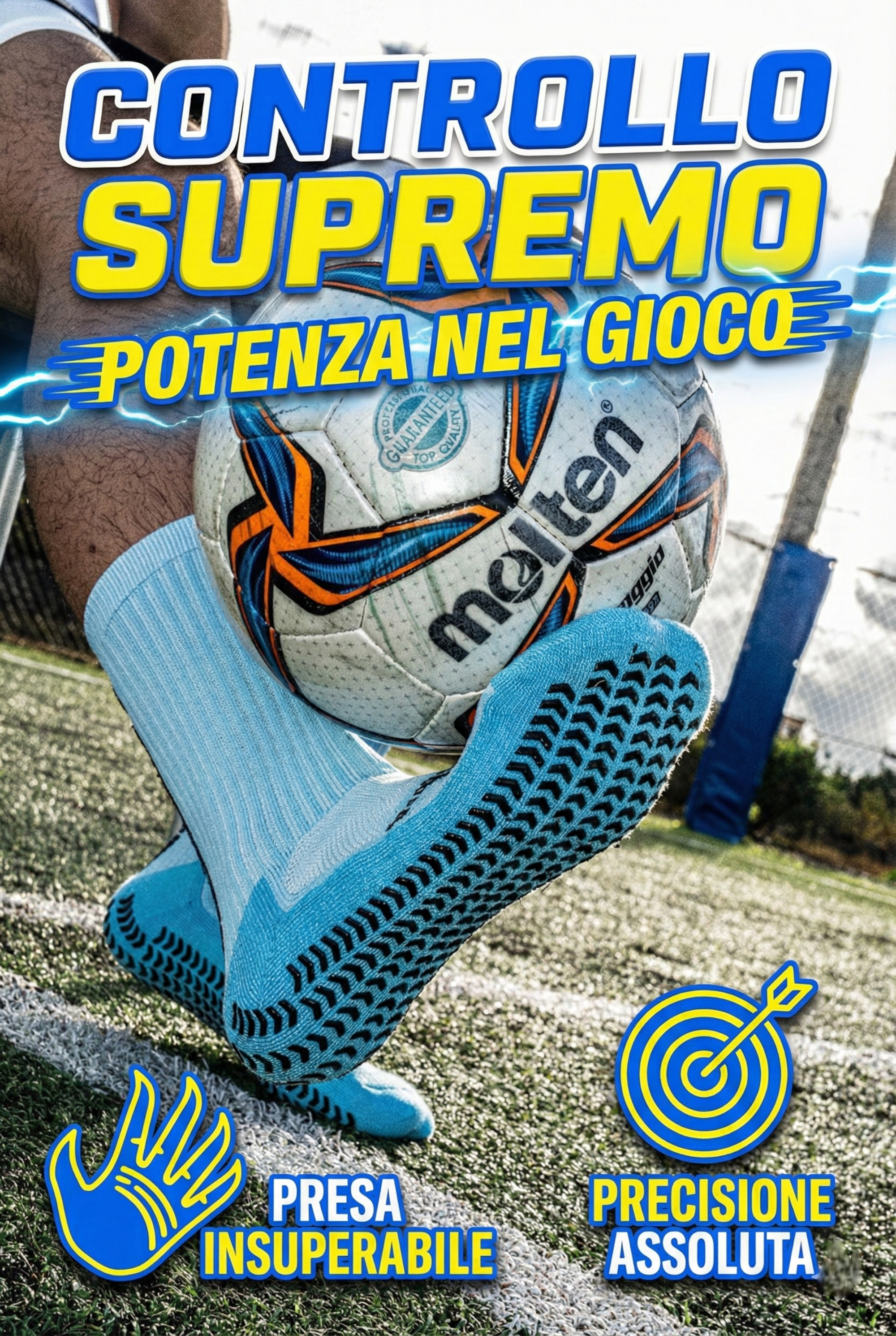 CALZE GRIP VSOX “VICTORY” AZZURRO