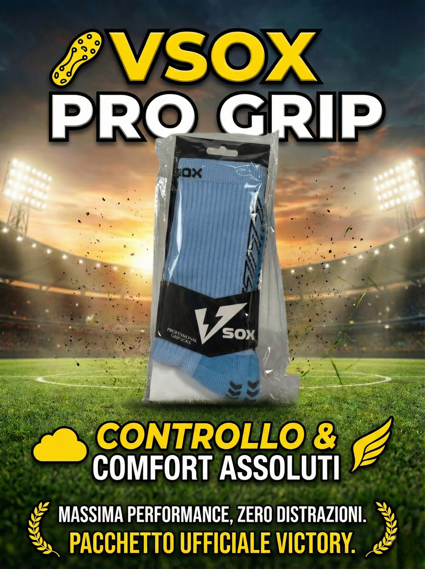 CALZE GRIP VSOX “VICTORY” AZZURRO